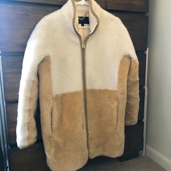 Oversized J Crew Teddy Fleece coat - Picture 3 of 5